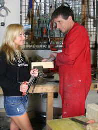 Blonde teenage beauty fucking her old and horny handyman pictures at freekilosex.com