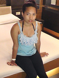 Short small-tittied Filipina takes hot load to the face