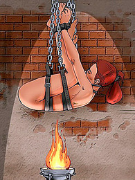 Cartoon bondage with burning babe pictures at freekiloporn.com