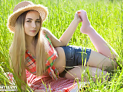 Teens4Free presents: Erotic girl posing in her cute hat and getting rid of her jeans shorts and shirt to reveal her nice body